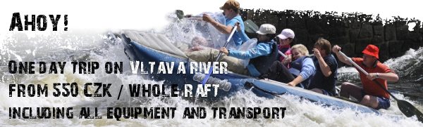 Raft rental - one day trip from 550 CZK / whole raft including all equipment and transportation